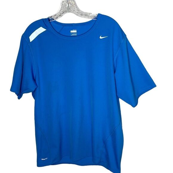 Men’s Nike Fit Blue Short Sleeve Top With Reflective Strip. Size Large. - Picture 1 of 8
